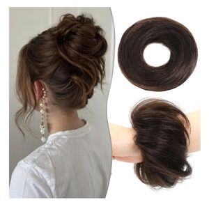 2Pcs Messy Bun Hair Piece 100% Real Human Hair Bun Scrunchies